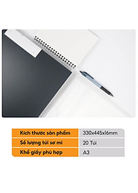 Bìa Lá A3 Clear Book AO+, Bìa PP/ 20 Lá Đựng Tài Liệu, Tranh Vẽ