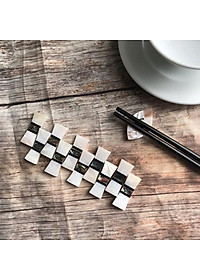 Combo 10 chiếc Gác Đũa xà cừ hình chữ nhật cẩn Bào Ngư VIP (CTH743) Sang trọng trên bàn ăn