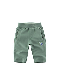 Quần short bé trai TrueKids, quần thun họa tiết thêu cá mập chất cotton hàng xuất