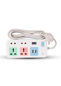 Ổ Cắm Nối Dài Cổng USB Comet CES4223 2500W dây dài 3m, 4 lỗ cắm, 2 cổng sạc USB, 1 công tắc