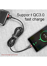 Cáp sạc nhanh, truyền dữ liệu tốc độ cao Baseus Cafule Type C v2 cho Samsung / Xiaomi/ Huawei/ Oppo/Nokia ( max 3A, Sạc nhanh Quick charge 3.0, Siêu bền) - Hàng chính hãng