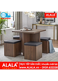 Bộ bàn ăn ALALA941 gỗ HMR chống nước - ww.ALALA.vn - 0939.622220