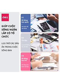 File Lá Học Sinh A4 Deli - 30/40 Lá - Xanh Dương/Hồng/Trắng - 1 Chiếc - 72493 / 72494