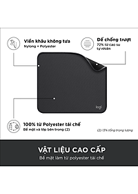 Miếng lót chuột Logitech Studio Series - Đế cao su chống trượt, lướt dễ dàng, bề mặt chống đổ tràn, bền bỉ, nhỏ gọn, hiện đại - Hàng Chính Hãng