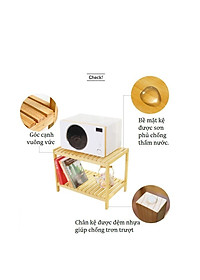Kệ Để Lò Vi Sóng 2 Tầng Morning House Dài 60cm x Cao 46cm- Gỗ Cao Su Chắc Chắn Chịu Lực 30kg
