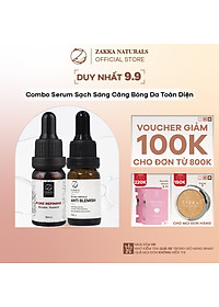 Bộ Sản Phẩm Sạch Sâu Trắng Sáng Căng Bóng Toàn Diện gồm Tinh chất (Serum) AHA 10ml và Tinh chất (Serum) B3 10% 10ml Zakka Naturals
