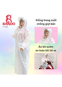 Áo Mưa Rando Trong Suốt 1 Đầu Có Kính Khẩu Trang 