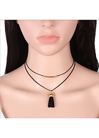 Vòng cổ choker tua rua đen V27