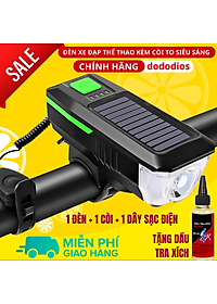 [TẶNG Dầu Tra Xích] Đèn xe đạp thể thao dododios siêu sáng có còi pin sạc usb led T6 chống nước - Hàng chính hãng