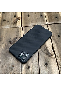 Ốp lưng siêu mỏng, vân carbon dành cho iPhone 11 Pro Max - Màu đen