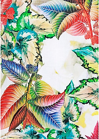 Bộ mặc nhà lanh (tole) Vicci BS3D.069.16 quần short vải Thái 3D cao cấp họa tiết lá nhiều màu