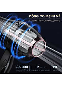 Máy sấy tóc CWELL công suất lớn 1800W-2500W C03HD, 6 chế độ tùy chỉnh nóng/lạnh, thiết kế chuẩn Salon