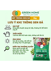 Đất Trồng Sen Đá Greenhome, Soil Mix, Bao 6kg, Trộn Sẵn, 85% Đá Khoáng, Phát Rễ Nhanh, Lên Màu Nhanh, Thoát Nước Tốt