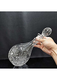Chai Đựng Rượu Đẹp 800ML - Chai Pha Lê cao cấp mẫu giọt nước – nắp mài đặc nguyên khối không cần gioăng - phong cách châu âu (P3)