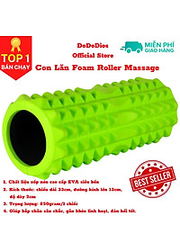 Con lăn Yoga Massage Foarm Roller, ống trụ lăn xốp thể thao giãn cơ có gai roam rollet cao cấp - Chính hãng DoDoDios