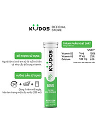 Thực phẩm bảo vệ sức khỏe KUDOS BONE HEALTH CALCIUM, D3 & VITAMIN K2 (20 viên/tuýp)