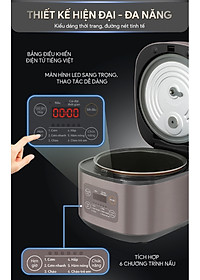 Nồi Cơm Điện Tử BlueStone RCB-5946 - Dung Tích 1,5 lít  - Công suất 860W - Lòng nồi phủ chống dính cao cấp an toàn sức khỏe - 6 chế độ cài đặt sẵn - Bảo hành 2 năm - Hàng chính hãng