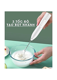 Máy tạo bọt cà phê cầm tay 3 chế độ sạc điện, máy đánh trứng mini đa năng sạc usb