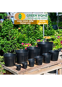 Chậu Trồng Cây Greenhome, nhiều kích thước, Nhựa Mềm, Dẻo, Nhẹ, Trồng Cây, Bầu Ươm Cây Giống, Độ Bền Đến 2 Năm