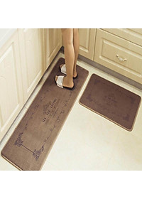 Bộ 2 thảm trải sàn nhà bếp mẫu mới cao cấp đế cao su chống trơn trượt tiện dụng - giao họa tiết và màu sắc ngẫu nhiên - Hàng Chất Lượng