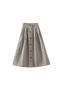 Chân váy xòe caro phối nút sang trọng - nhiều size và màu, form dáng chuẩn thích hợp mặc đi làm, dạo phố