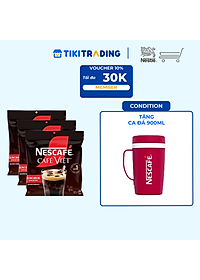 [Tặng Ca đá 900ML] Combo 3 Bịch Cà phê Hòa tan NESCAFÉ CAFÉ VIỆT 35 gói Vị Mạnh đặc trưng