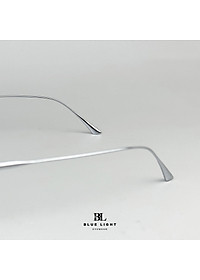 Gọng Kính Cận Giả Cận Nam Nữ Cao Cấp Titanium BLUE LIGHT, Mắt Chữ Nhật Nhỏ Dày Dặn, Nhẹ Dẻo Bạc, Đen