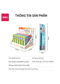 Ruột Bút Chì 0.5Mm Deli, Xanh Dương/Cam/Xanh Lục/Hồng - 2 Ống - E7003