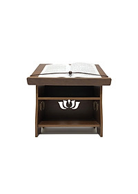 Kệ để kinh phật hoa sen bằng gỗ MDF phủ Melamine 2 mặt/ Bàn tụng kinh/ bàn đọc sách