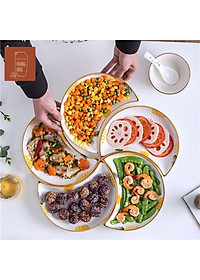 Bộ bát đĩa mặt trời gốm sứ GoSu cao cấp mã PDS006 họa tiết đa dạng phong phú, phong cách hiện đại