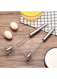 Dụng Cụ Đánh Trứng Cầm Tay Dạng Ấn Trục Xoay Tự Động - Chất Liệu Thép Không Gỉ 304 Cao Cấp - Chính Hãng MINIIN