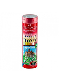 Chì Màu Lục Giác Castell -115828 - 36 Màu Dài (Hộp Thiếc Tròn) Faber Castell