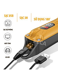 Tông đơ cắt tóc chuyên nghiệp KEMEI KM-802 công suất mạnh mẽ 10W có màn hình LCD hiển thị thông minh, sử dụng sạc USB sạc nhanh pin trâu 3h, tăng đơ, tondor dùng cho gia đình, salon tiệm tóc barber - hãng phân phối chính thức