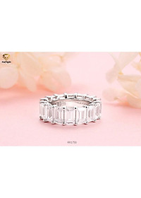 Nhẫn bạc 925 Huệ Ngân - Đá vuông đính vòng tròn RR1750