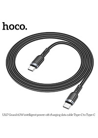 Dây Sạc Nhanh Type C To Type C 60W Tự Ngắt Thông Minh cho Iphone 15 và Android Hoco U117 Hỗ trợ sạc siệu nhanh, tính năng tự ngắt bảo vệ pin, Dây Dù chống đứt chống rối dài 1M2, truyền dữ liệu tốc độ cao - Hàng Chính Hãng