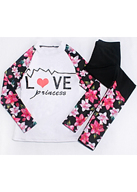 Đồ Bơi Hai Mảnh Nữ Tay Dài Quần Dài Họa Tiết Lovely Và Hoa Xinh AT228 MayHomes Long Sleeves And Long Pants Women Swimwear With UPF 50 Sun Protection