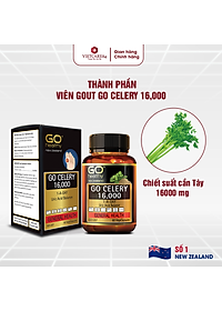 Viên gout nhập khẩu chính hãng New Zealand GO CELERY 16000mg (60 viên) giúp giảm các triệu chứng bệnh gút: giảm uric axit, làm giảm triệu chứng sưng đau do gut
