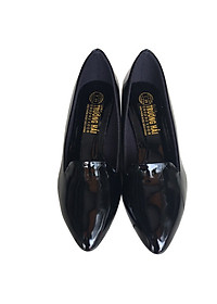 Giày cao gót nữ cao 3cm đen Trường Hải da bóng đế vuông CGN124