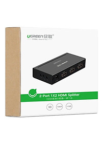 Ugreen UG4020140201TK Màu Đen Bộ chia HDMI 1 ra 2 hỗ trợ phân giải FULL HD - HÀNG CHÍNH HÃNG