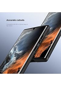 (Mua 1 tặng 1) Tấm dán màn hình curved film full viền 3D cho Samsung Galaxy S23 Ultra hiệu Nillkin Full Glue Screen Protector có độ mỏng chỉ 0.23mm, mặt vát cạnh 2.5D ôm sát toàn bộ viền, tặng kèm khung tự dán dễ dàng dán tại nhà - Hàng nhập khẩu