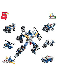 Đồ chơi xếp hình, lắp ráp Qman 41104 – Cảnh sát biến hình (453 mảnh ghép)