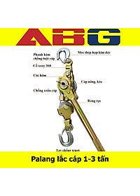 Pa Lăng Lắc Cáp ABG (Loại 2 Tấn), Ba Lăng Loại Dùng Cáp 7mm Để Kéo Căng Dây Cáp Tăng Cáp Điện, Cáp Quang Và Viễn Thông  - Hàng Chính Hãng