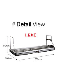 Giá úp chén bát treo tủ bếp trên Premium Black Hive Hàn Quốc