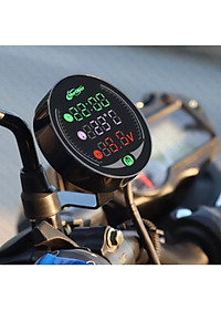 Đồng hồ báo giờ xe máy 3in1 CTR, báo nhiệt độ, vôn ắc quy mẫu mới loại tốt gắn các loại xe hàng cao cấp, phụ kiện xe máy
