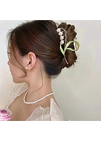 Kẹp tóc kim loại dạng dài - kẹp tóc sau - Kẹp tóc hoa lưu ly - kẹp tóc sang trọng nữ tính cao cấp