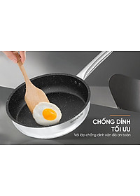 CHẢO Inox Impact Sunhouse ECO IN20-24-26M5 - Đáy từ công nghệ mới Impact Bonding - Dùng được trên mọi loại bếp