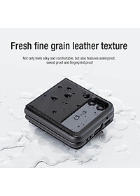 Case bao da chống sốc cho Samsung Galaxy Z Flip 3 trang bị chân chống giá đỡ điện thoại hiệu Nillkin Qin Vegan (bảo vệ máy cực tốt, chất liệu da thật cao cấp, thiết kế thời trang cá tính) - hàng nhập khẩu
