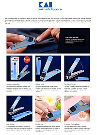 Bấm móng tay cao cấp Kai, phần bọc nhựa được thiết kế dùng để làm nơi chứa móng tay trong khi cắt, bấm tránh rơi vãi khắp nơi - nội địa Nhật Bản