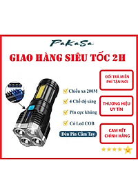 Nơi bán Đèn Pin Cầm Tay 4 Led Sạc USB Chống Thấm Nước Tiện Dụng Có COB Đèn LED Cạnh