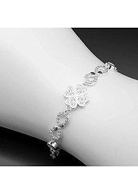 Vòng Tay , Lắc Tay Nữ Bạc 925 Cỏ 4 Lá Đính Đá May Mắn BẠC HIỂU MINH LTU434